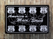 Blechschild *Route 66 Staaten*