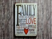 Blechschild *Family - Love - Home*